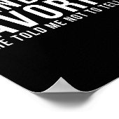 Grandma's Favorite T, Grandson Or Granddaughter  Poster (Ecke)