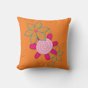 Grandmas Garden Blume Orange Throw Kissen