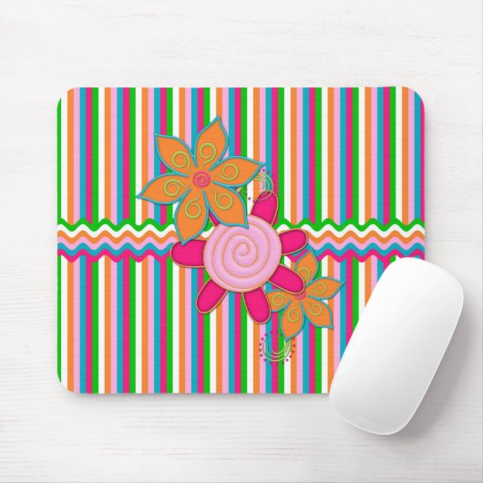 Grandmas Garden Streifen Mousepad (Mit Mouse)