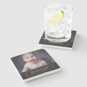 Grandmas Girl Custom Foto Steinuntersetzer (Seitenansicht)