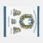 Grandma's Grandkids Names Blanket Fleecedecke (Vorderseite (Horizontal))