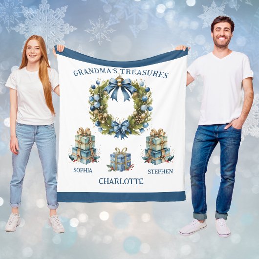 Grandma's Grandkids Names Blanket Fleecedecke