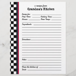 Grandmas Kitchen Checkered Red Accent Recife Seite