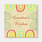 Grandma's Kitchen Folk Rainbow Pattern Magnet (Vorne)