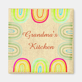 Grandma's Kitchen Folk Rainbow Pattern Magnet