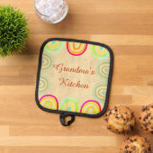 Grandma's Kitchen Folk Rainbow Pattern Topflappen (Oben Unten)