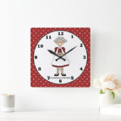 Grandma's Kitchen fun wall clock Quadratische Wanduhr (Zuhause)