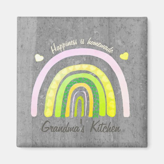 Grandma's Kitchen Rainbow 'Happiness is Homemade'  Magnet (Vorne)