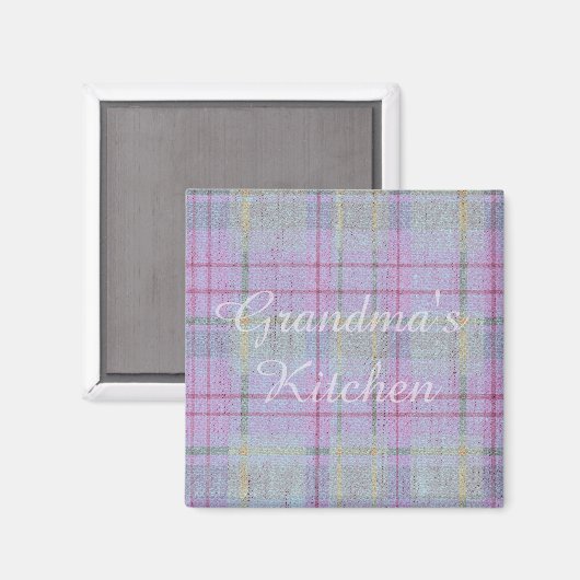 Grandma's Kitchen Weathered Lavender Plaid  Magnet (Vorderseite/Rückseite)
