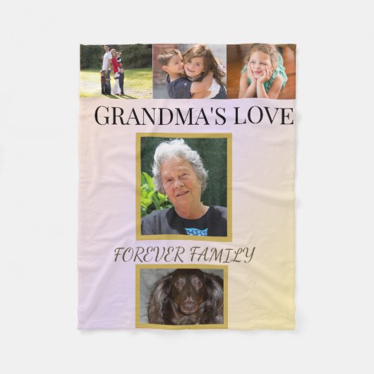 Grandma's Love & Forever Family Tribute Fleecedecke (Vorderseite)