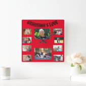 Grandma's Love Square Wall Clock Quadratische Wanduhr (Zuhause)
