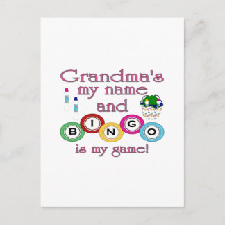 Grandmas mein Name Bingo ist mein Spiel Postkarte