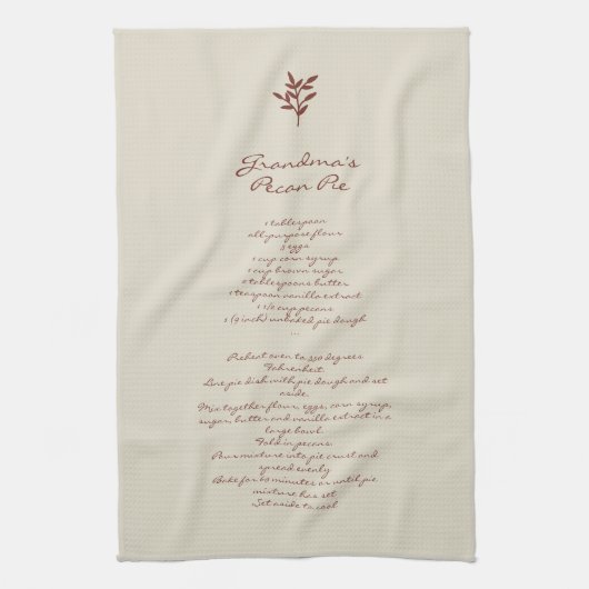 Grandma's Pie Recipe Kitchen Towel Vintage Geschirrtuch (Vertikal)