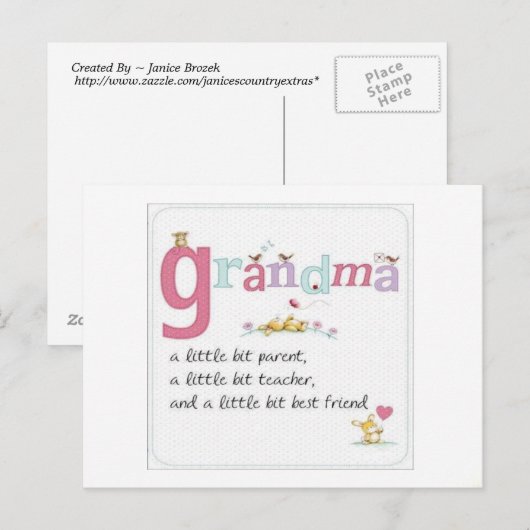 Grandmas Postkarte (Vorne/Hinten)