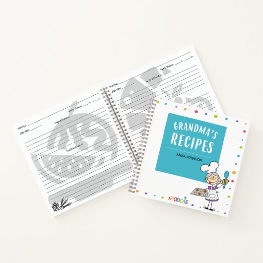  GRANDMA'S RECIPS Personalisiertes Leere Cookbook  Notizblock (Innenseite)