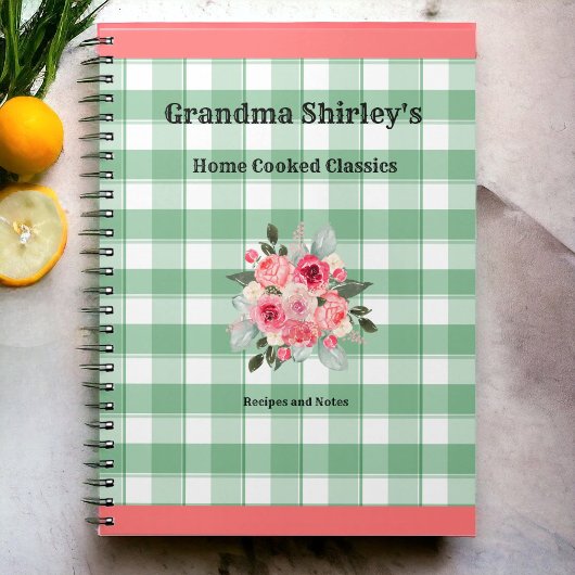 Grandma's Rezepte Country Gingham Bauernhof Notizblock