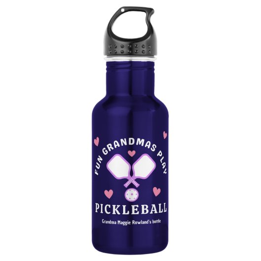 Grandmas spielen Pickleball-Zitat Edelstahlflasche (Vorderseite)