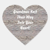Grandmas-Strick Herz-Aufkleber (Vorderseite)