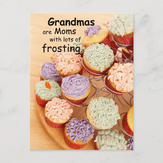 Grandmas Zuckerguss Muttertag Cupcakes Postkarte (Vorderseite)