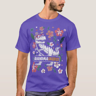 Grandmasaurus Dinosaur Blumendekor Oma Saurus T-Shirt