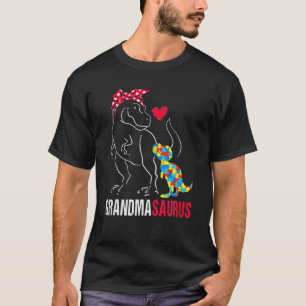 Grandmasaurus T Rex Dinosaur Grandma Saurus Autism T-Shirt