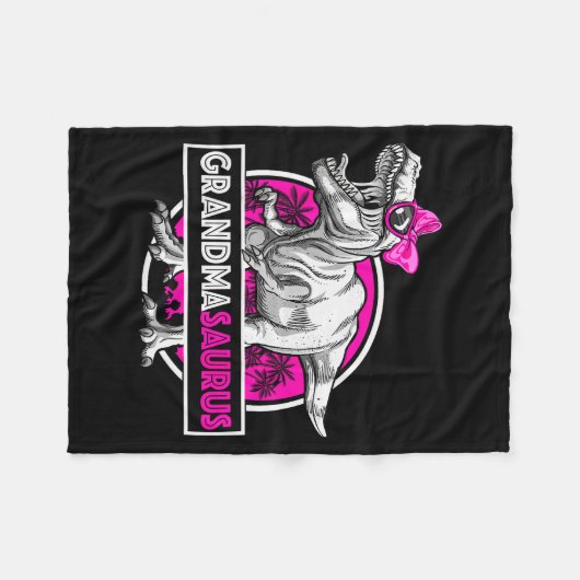 Grandmasaurus T-rex Matching Funny Grandma Saurus Fleecedecke (Vorderseite (Horizontal))