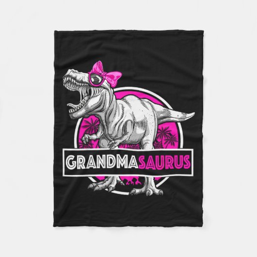 Grandmasaurus T-rex Matching Funny Grandma Saurus Fleecedecke (Vorderseite)