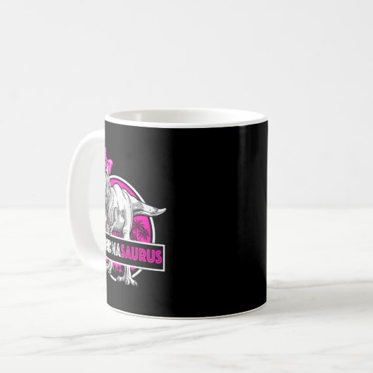Grandmasaurus T-rex Matching Funny Grandma Saurus Kaffeetasse (Vorderseite Links)