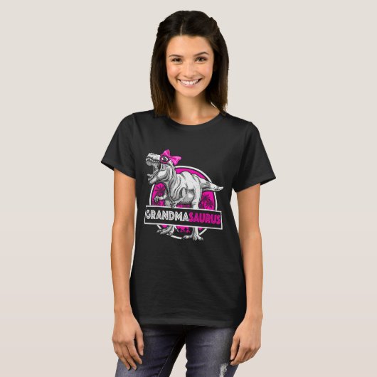 Grandmasaurus T-rex Matching Funny Grandma Saurus T-Shirt (Vorne ganz)