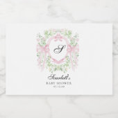 Grandmelenial Botanical Monogram Baby Shower  Schaumweinetikett (Einzelnes Label)