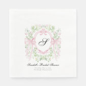 Grandmellenial Botanical Crest Baby Shower Serviette (Vorderseite)