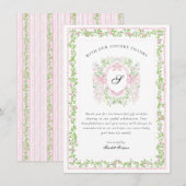 Grandmellinial Botanical Monogram Crest Thank You Dankeskarte (Vorne/Hinten)