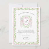 Grandmellinial Botanical Monogram Crest Thank You Dankeskarte (Vorderseite)