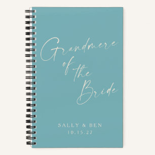Grandmere Bride Minimalistisch Personalisiert Aqua Notizblock