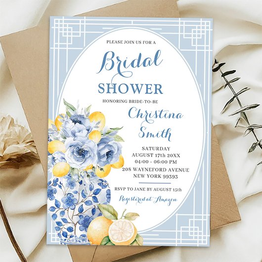 Grandmilenial Lemon Ginger Jar Porcelain Bridal Einladung