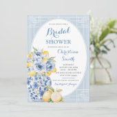 Grandmilenial Lemon Ginger Jar Porcelain Bridal Einladung (Stehend Vorderseite)