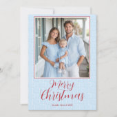 Grandmillenia Light Blue & Red Christmas Card Einladung (Vorderseite)