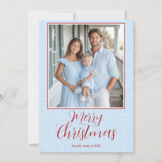 Grandmillenia Light Blue & Red Christmas Card Einladung
