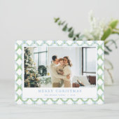 Grandmillenial Blue Christmas Foto Card Feiertagskarte (Stehend Vorderseite)