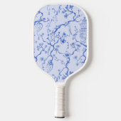 Grandmillenial Blue & White Chinoiserie Pagoda Pickleball Schläger (Rückseite)