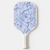 Grandmillenial Blue & White Chinoiserie Pagoda Pickleball Schläger (Vorderseite)