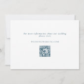 Grandmillenial Blumenmuster QR-Code Hochzeit Save The Date (Rückseite)