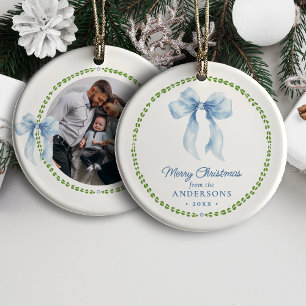 Grandmillenial Bögen Baby's erstes Weihnachtsfoto  Keramik Ornament