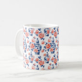 Grandmillenial Chinoiserie Ginger Jar Pink Peonies Kaffeetasse (Vorderseite Links)