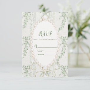 Grandmillenial Floral Vintage Sagegrün RSVP Karte
