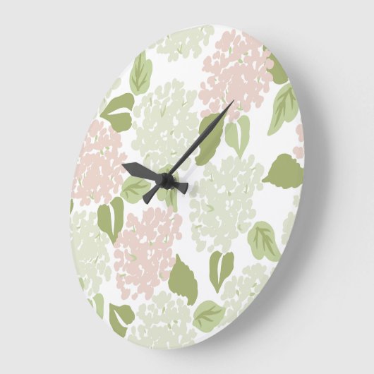 Grandmillenial Hydrangea Blumenbeutel hübsch Große Wanduhr (Winkel)