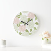 Grandmillenial Hydrangea Blumenbeutel hübsch Große Wanduhr (Zuhause)