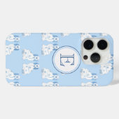Grandmillenial Monogram Blue & White Pottery Hunde Case-Mate iPhone Hülle (Rückseite (Horizontal))