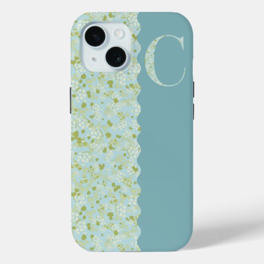 GRandmillenial MONOGRAM C ACQUA KLEINE BLUME Case-Mate iPhone Hülle (Rückseite)