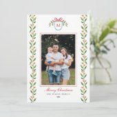 Grandmillenial Monogram Foto Weihnachtskarte Feiertagskarte (Stehend Vorderseite)